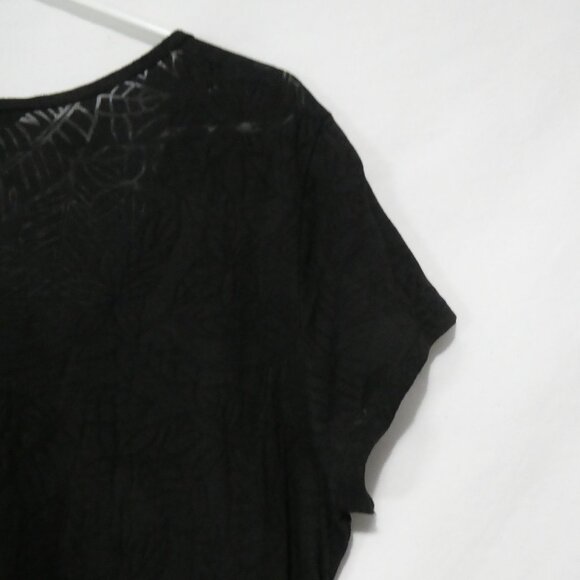 GEORGE | XXL | Black Floral Burnout Short Sleeve Blouse - Picture 10 of 12